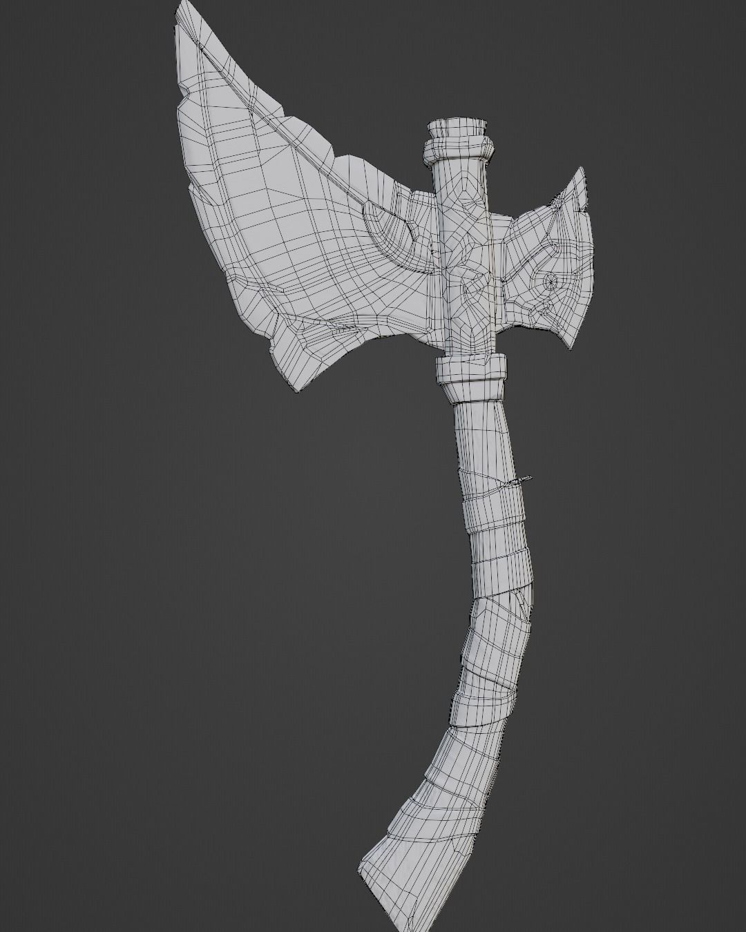 Stylized metal ax wooden handle Weapon PBR Low-poly Game Ready  Low-poly 3D model_8