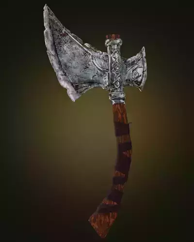 Stylized metal ax wooden handle Weapon PBR Low-poly Game Ready  Low-poly 3D model
