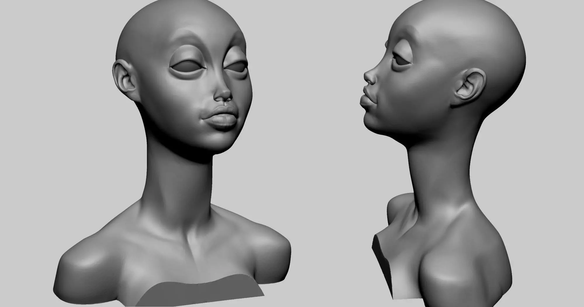 Stylized Female Head G 3D model_0