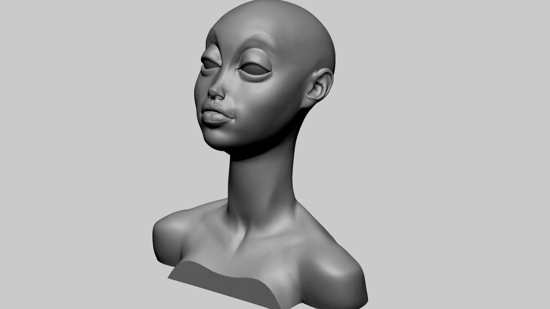 Stylized Female Head G 3D model_8