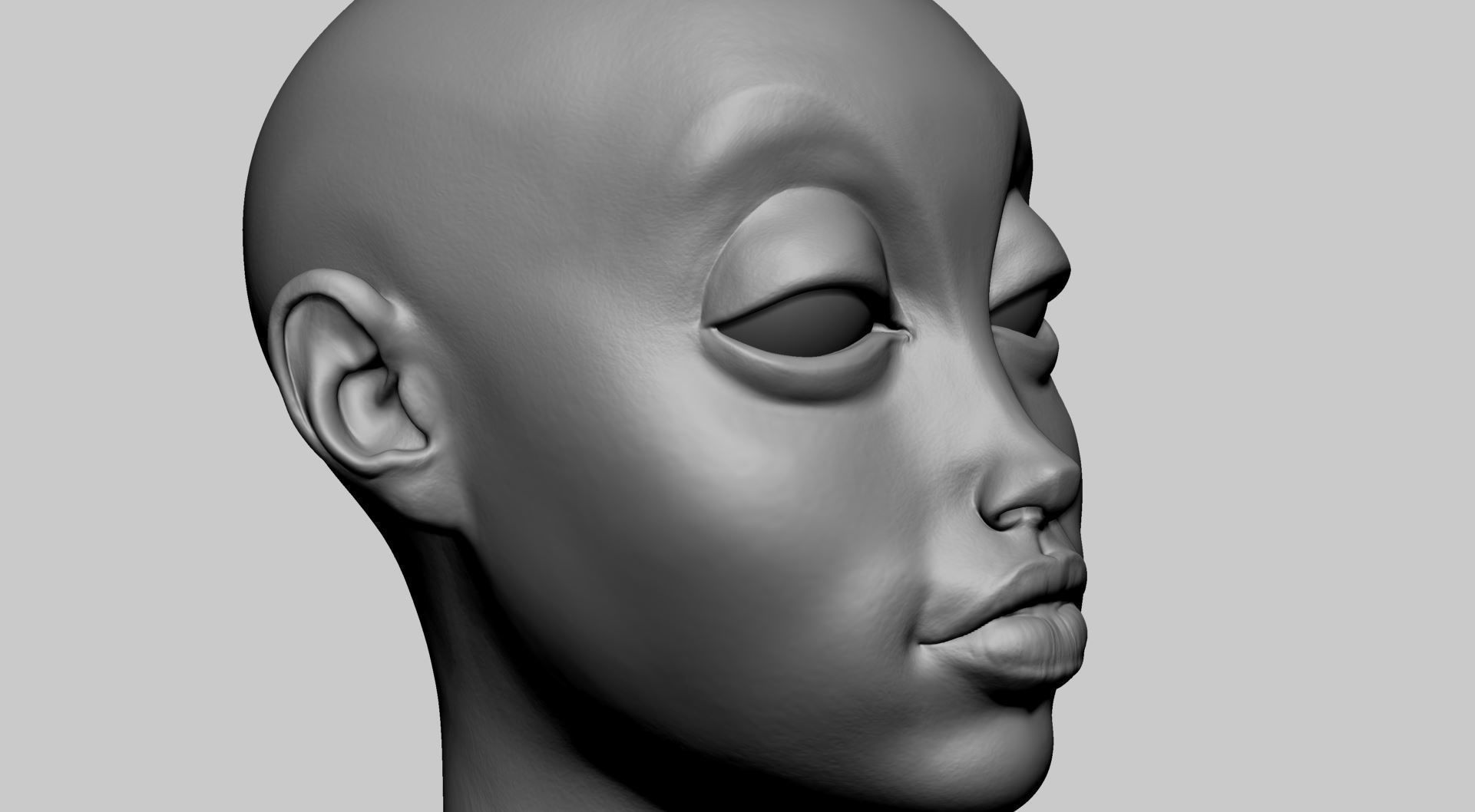 Stylized Female Head G 3D model_11