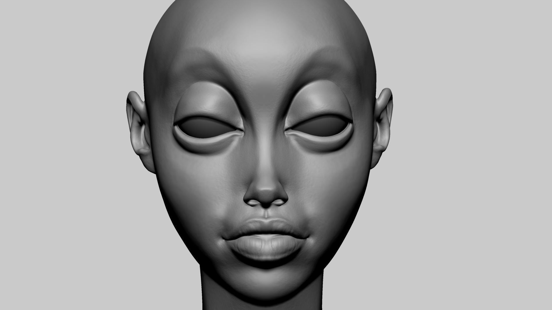Stylized Female Head G 3D model_12