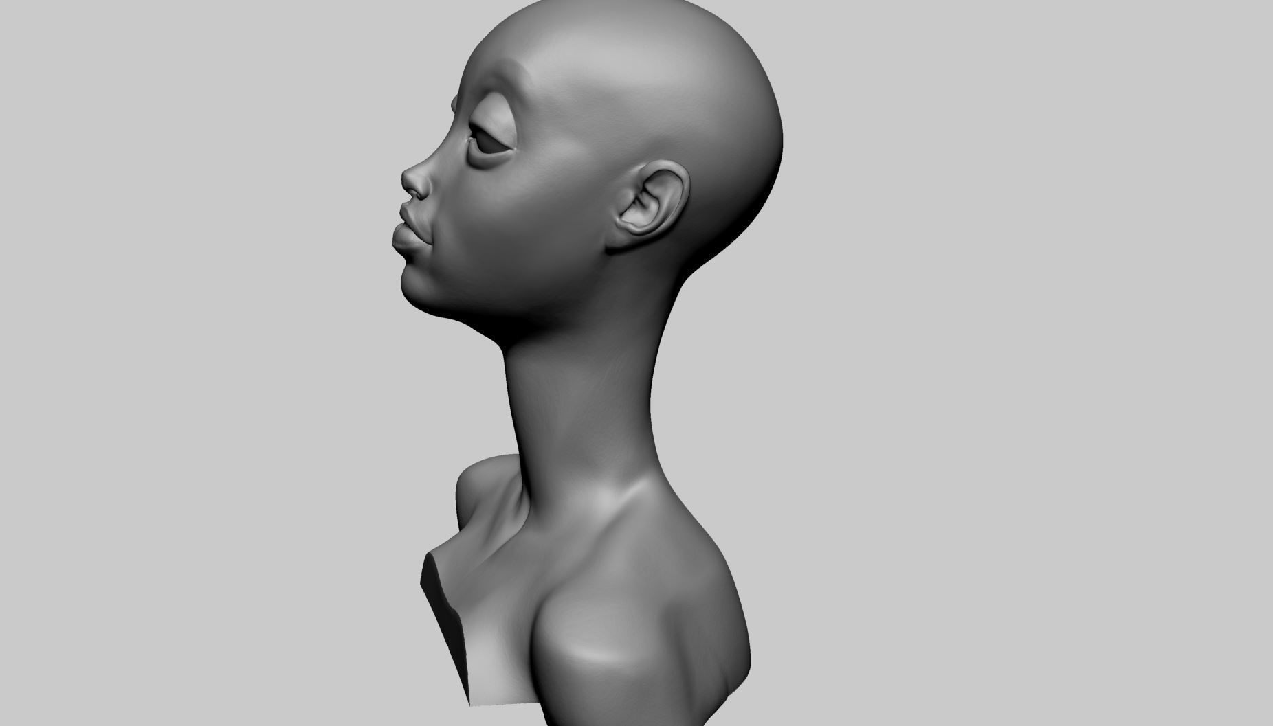Stylized Female Head G 3D model_7