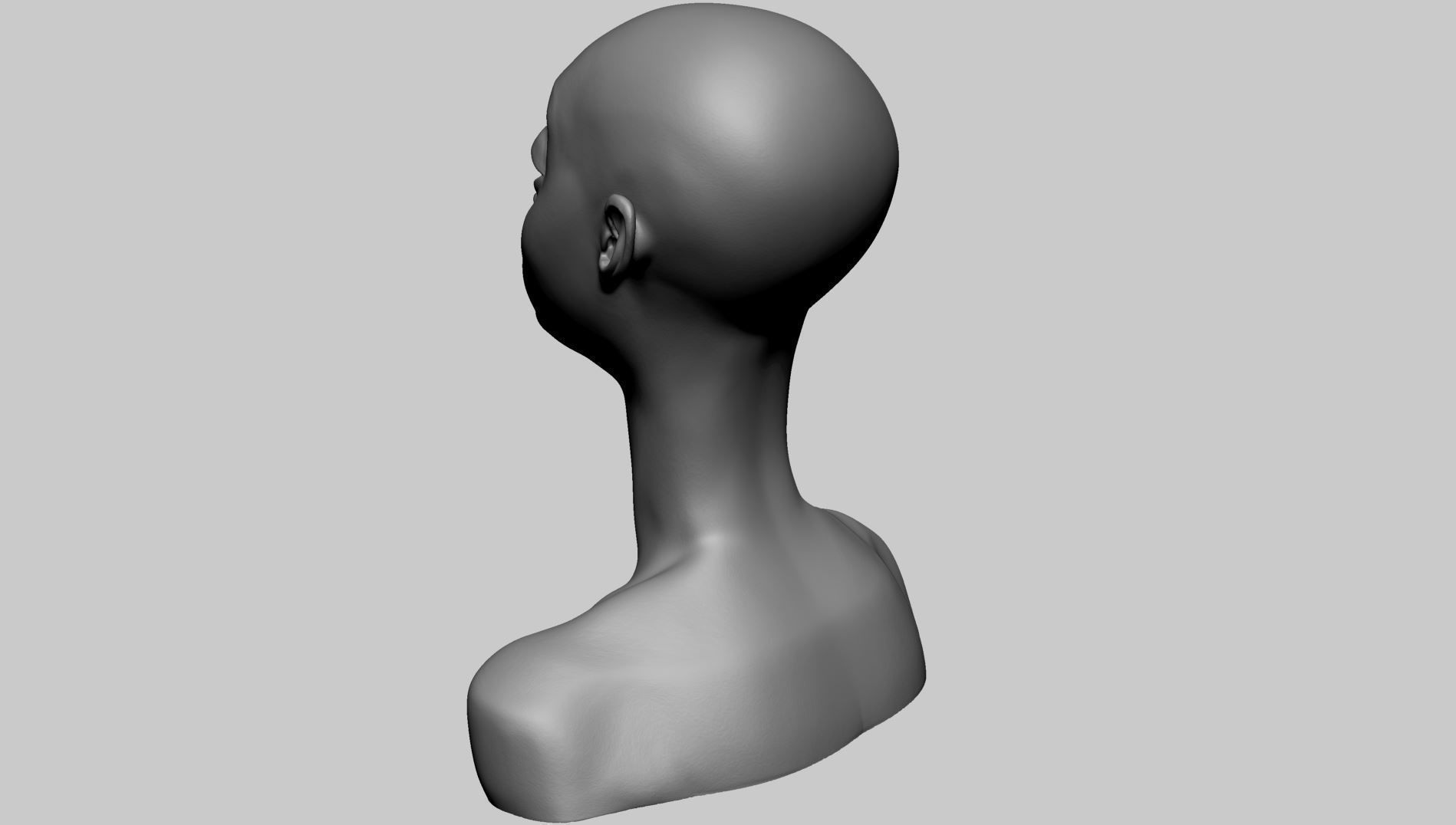 Stylized Female Head G 3D model_6