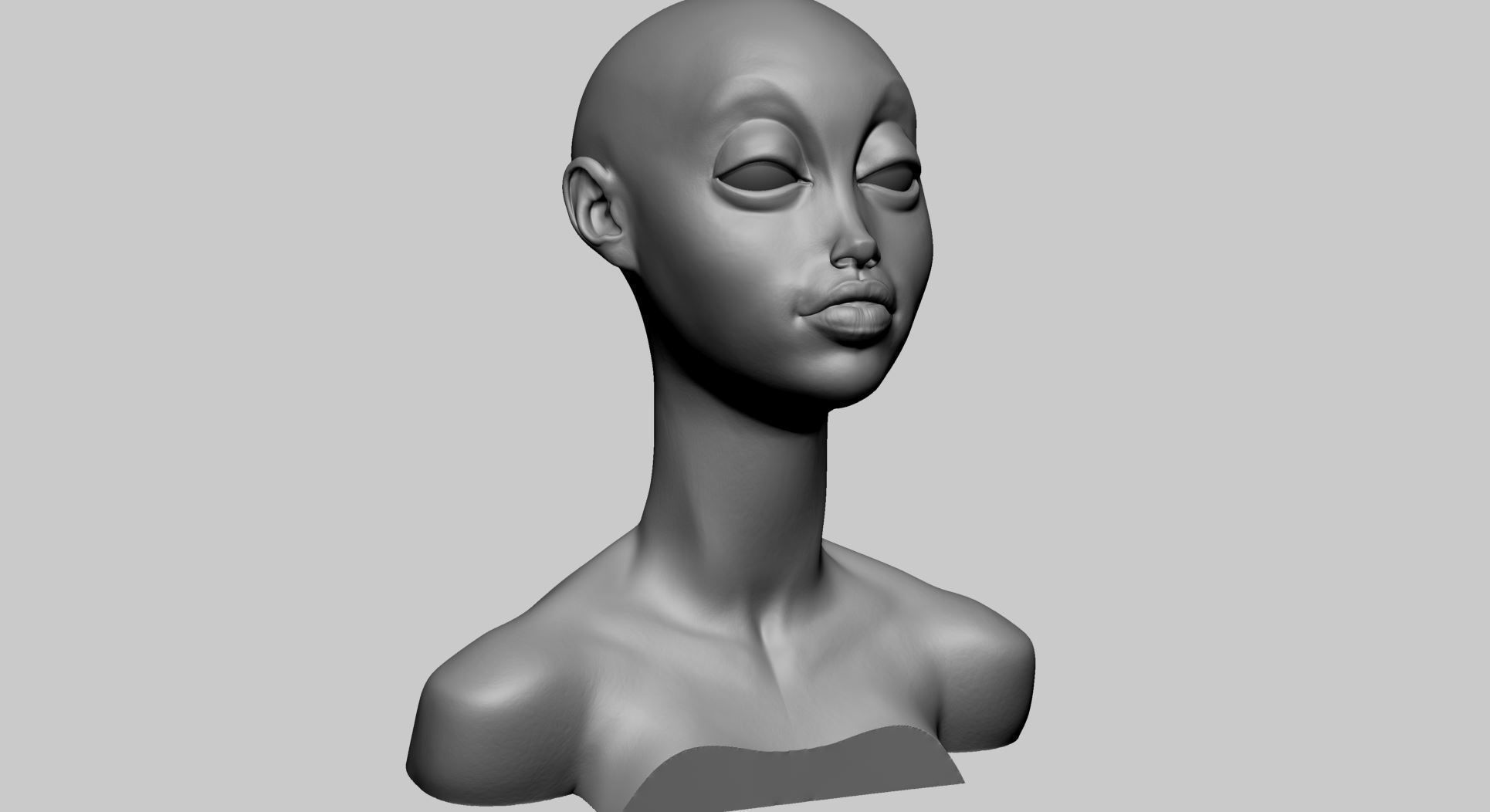 Stylized Female Head G 3D model_1