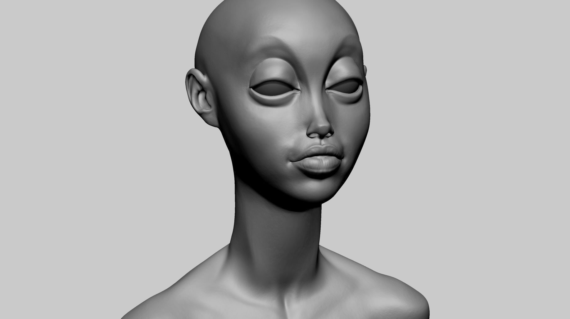 Stylized Female Head G 3D model_10