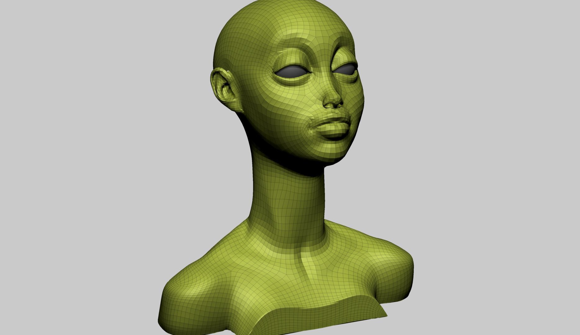 Stylized Female Head G 3D model_14