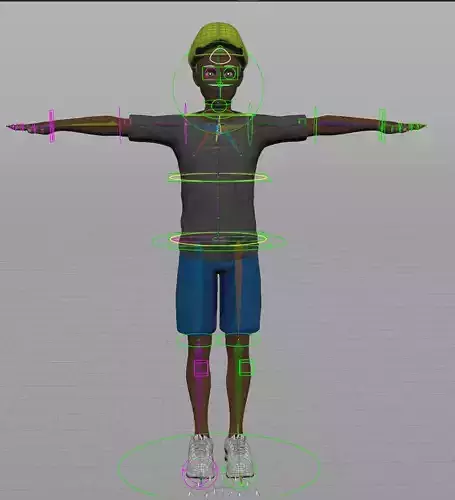 Rigged Young African Boy  3D model