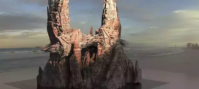 Alien Monolith Shard Colossal arch  3D model