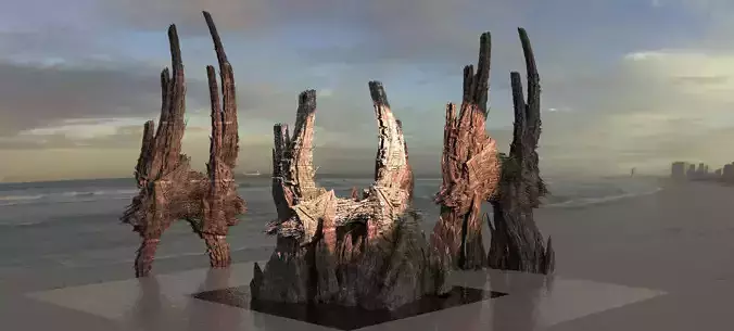 Alien Monolith Shard Archways  3D model