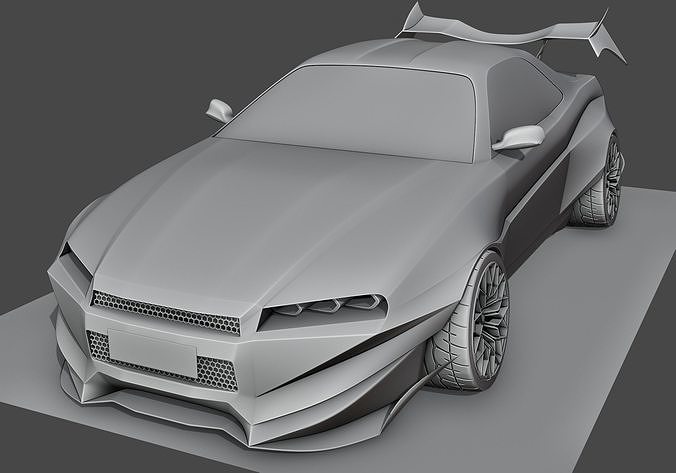Skyline E34 concept or tuning project Free 3D model