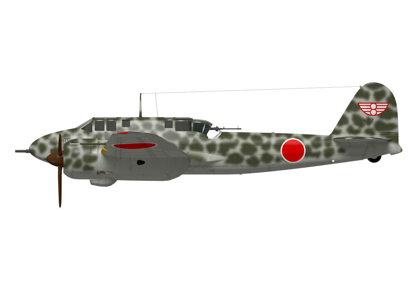 Kawasaki Ki-45 Kai Toryu 3D model_8