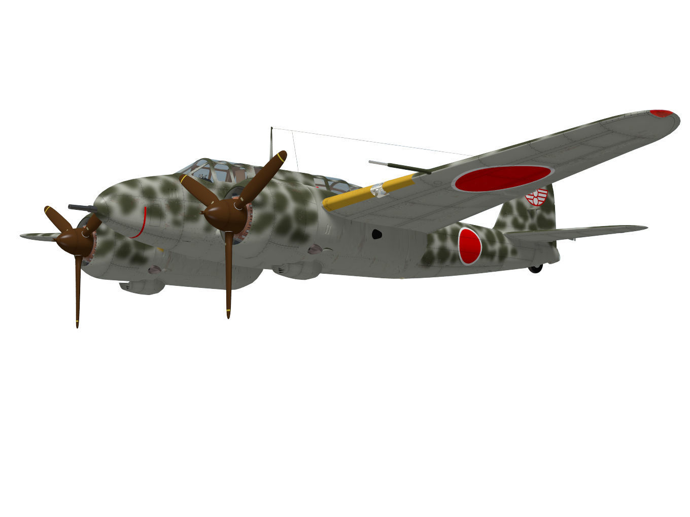 Kawasaki Ki-45 Kai Toryu 3D model_2
