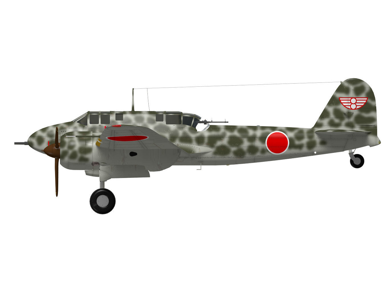 Kawasaki Ki-45 Kai Toryu 3D model_9