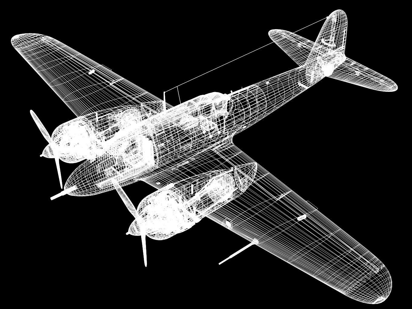 Kawasaki Ki-45 Kai Toryu 3D model_14