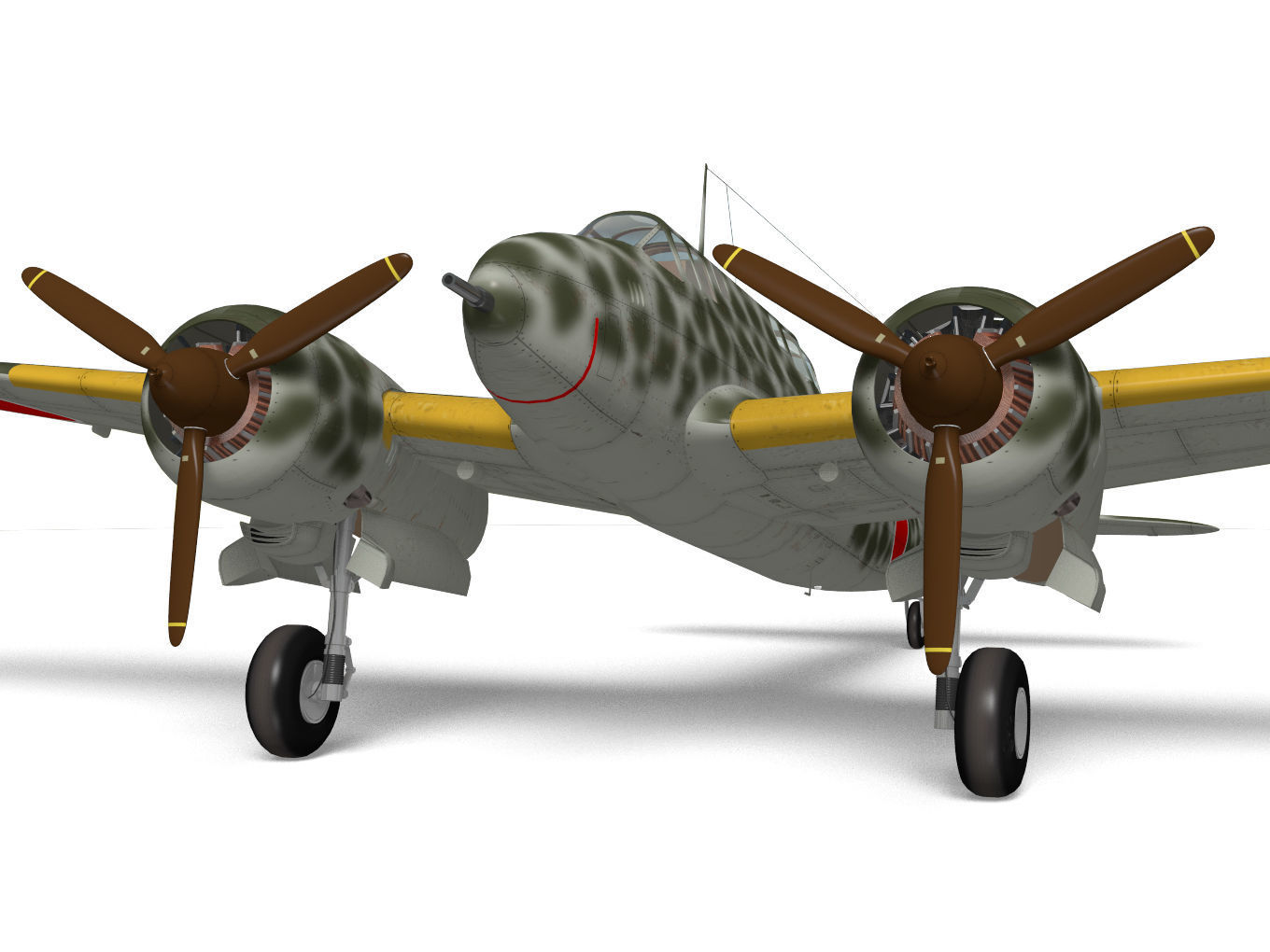 Kawasaki Ki-45 Kai Toryu 3D model_7