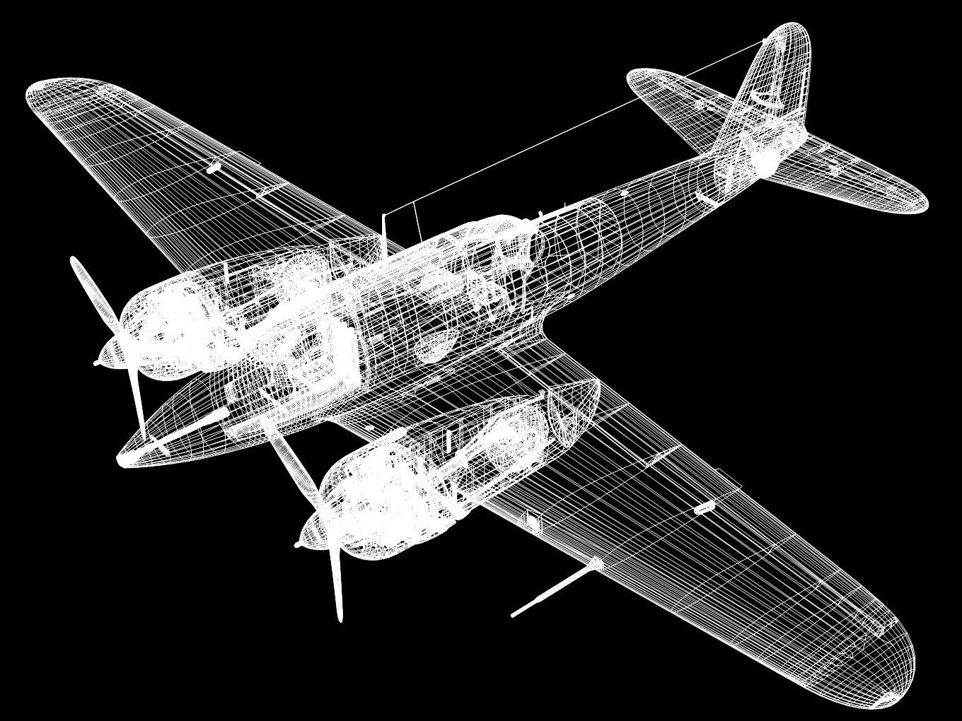 Kawasaki Ki-45 Kai Toryu 3D model_14