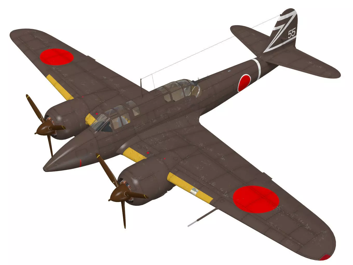 Kawasaki Ki-45 Kai Toryu 3D model_0