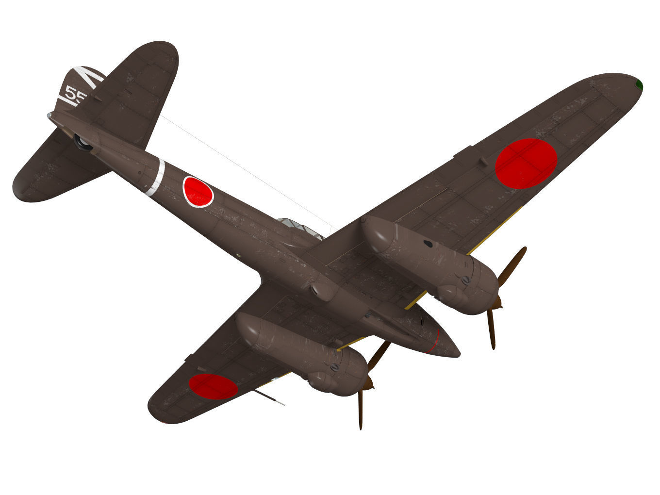 Kawasaki Ki-45 Kai Toryu 3D model_4
