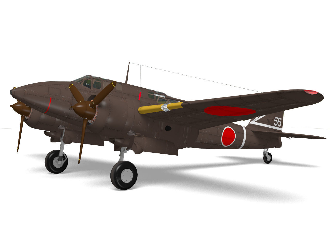 Kawasaki Ki-45 Kai Toryu 3D model_5
