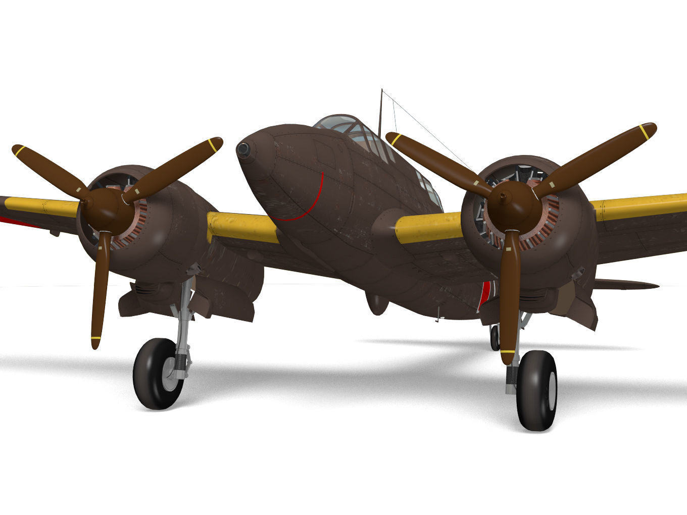 Kawasaki Ki-45 Kai Toryu 3D model_7