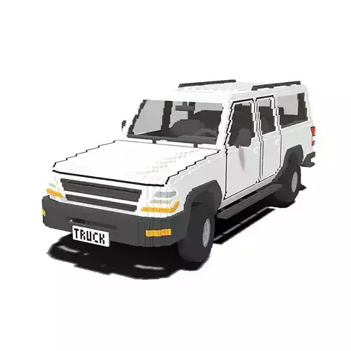 Voxel Pickup SUV Low-poly 3D model