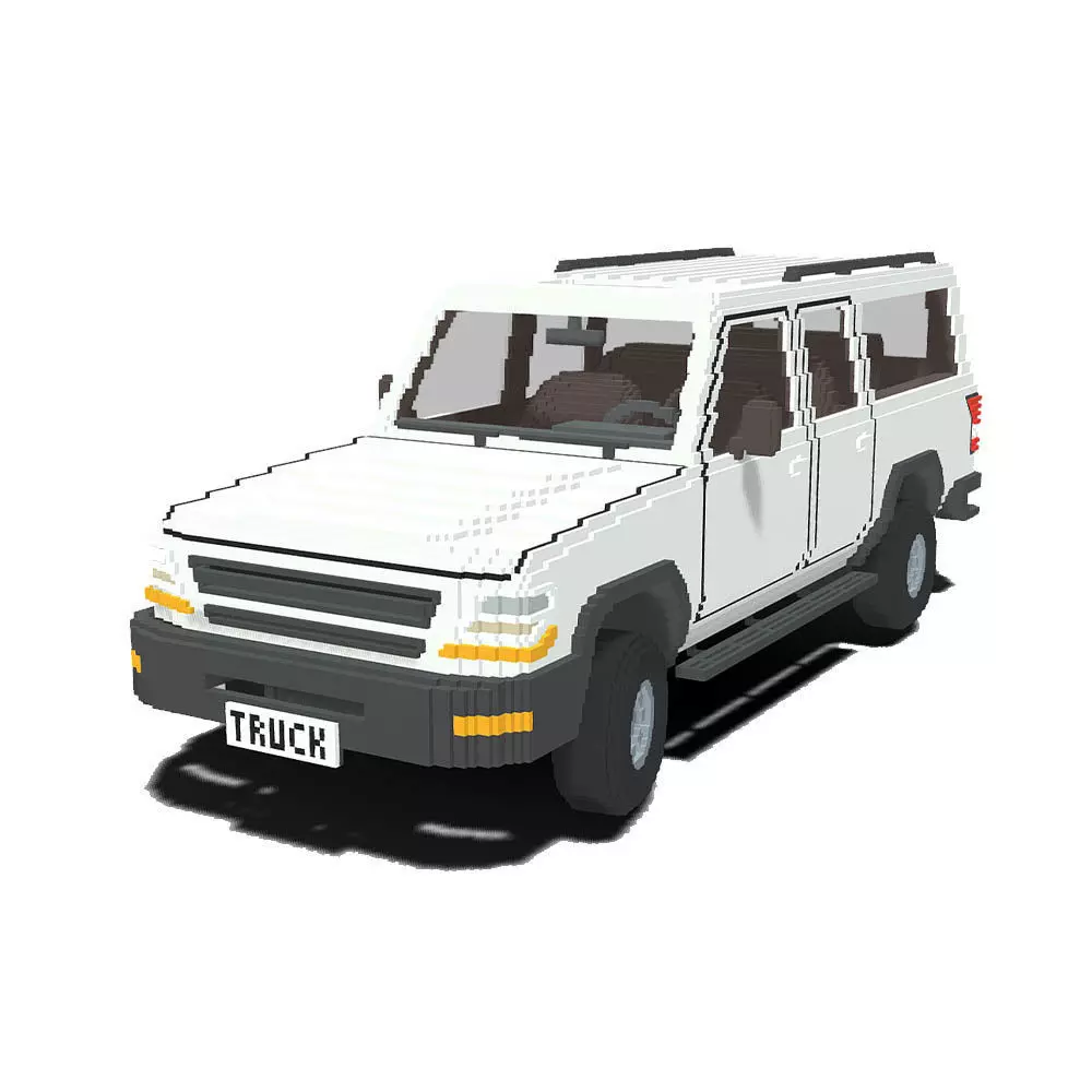 Voxel Pickup SUV Low-poly 3D model_0