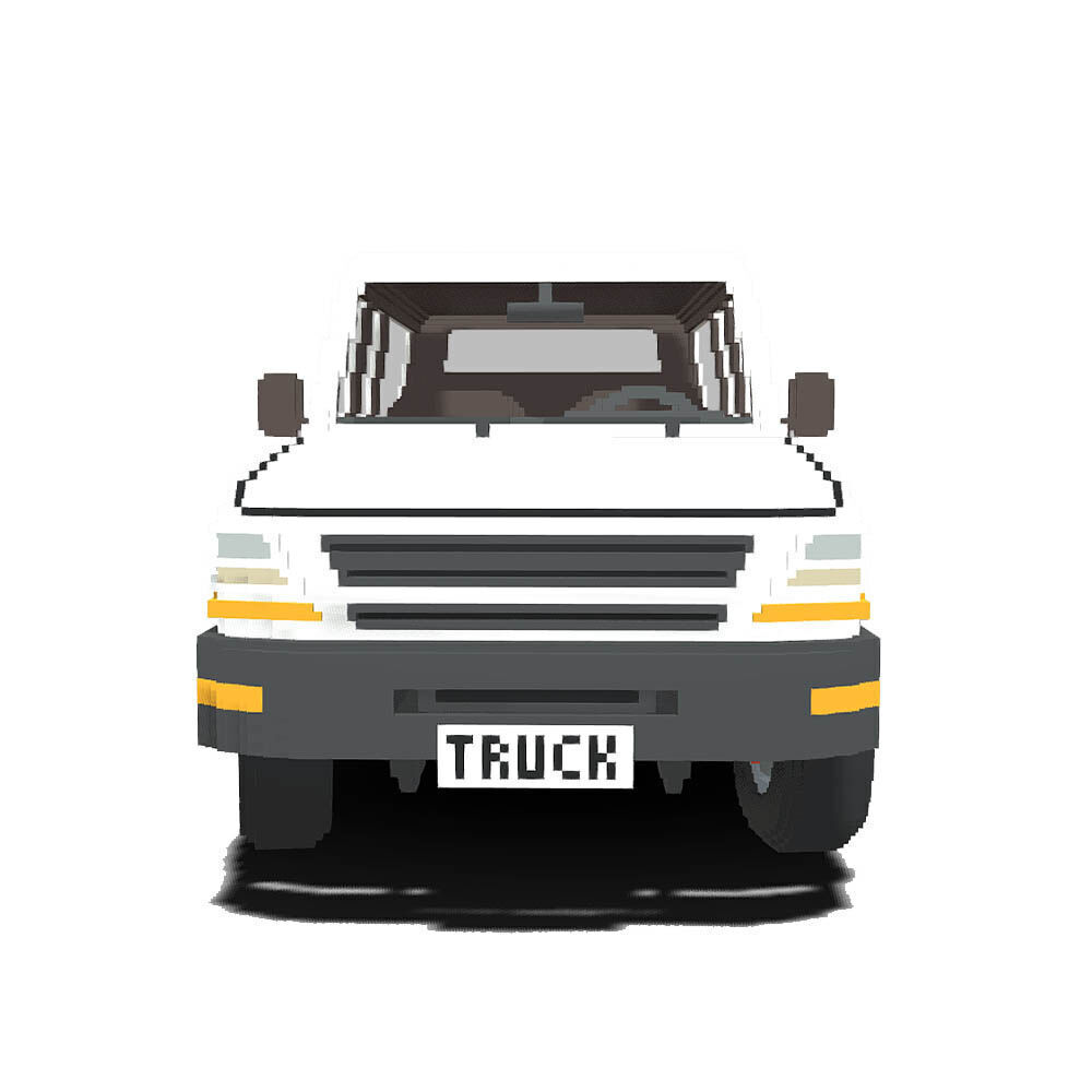 Voxel Pickup SUV Low-poly 3D model_3