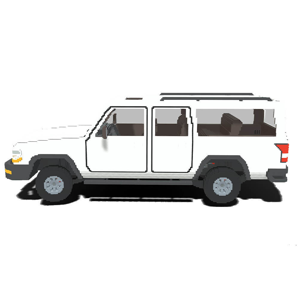 Voxel Pickup SUV Low-poly 3D model_1