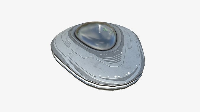Alien Spaceship UFO C01 Steel - Sci Fi Spacecraft Design Low-poly 3D model
