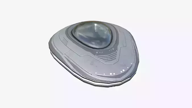Alien Spaceship UFO C01 Steel - Sci Fi Spacecraft Design Low-poly 3D model