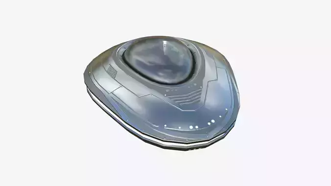 Alien Spaceship UFO C02 Aluminum - Sci Fi Spacecraft Design Low-poly 3D model