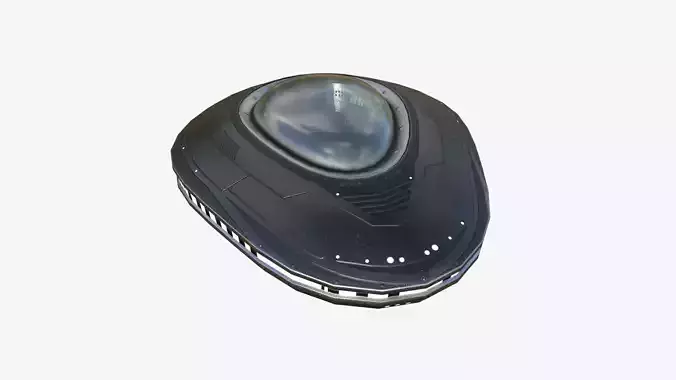 Alien Spaceship UFO C03 Dark Steel - Sci Fi Spacecraft Design Low-poly 3D model