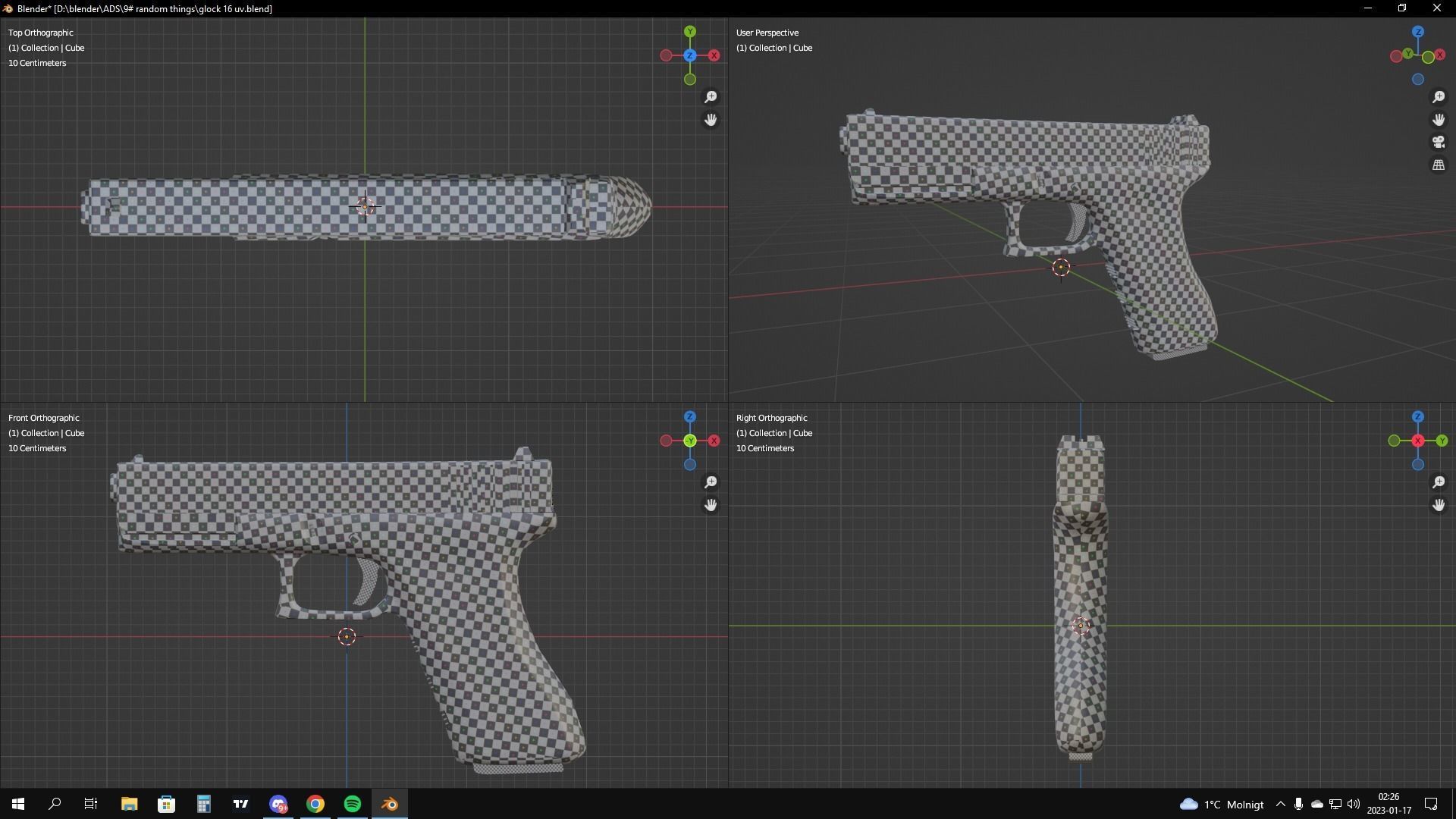 Glock 17 Low-poly 3D model_4