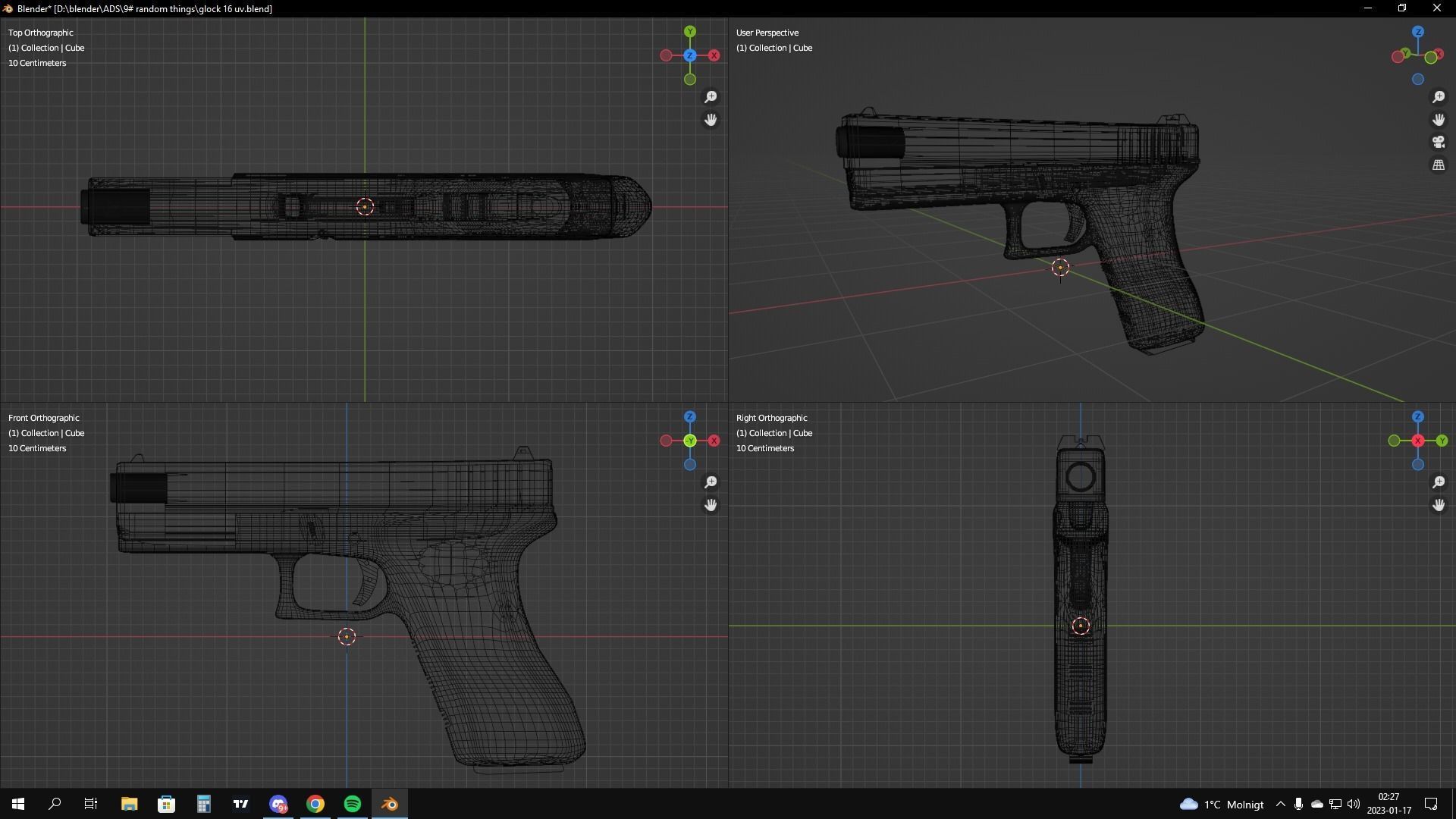 Glock 17 Low-poly 3D model_5