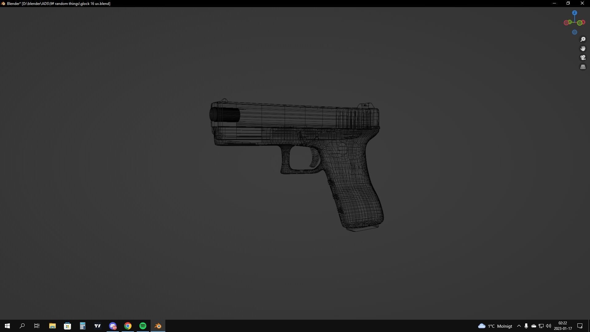 Glock 17 Low-poly 3D model_11