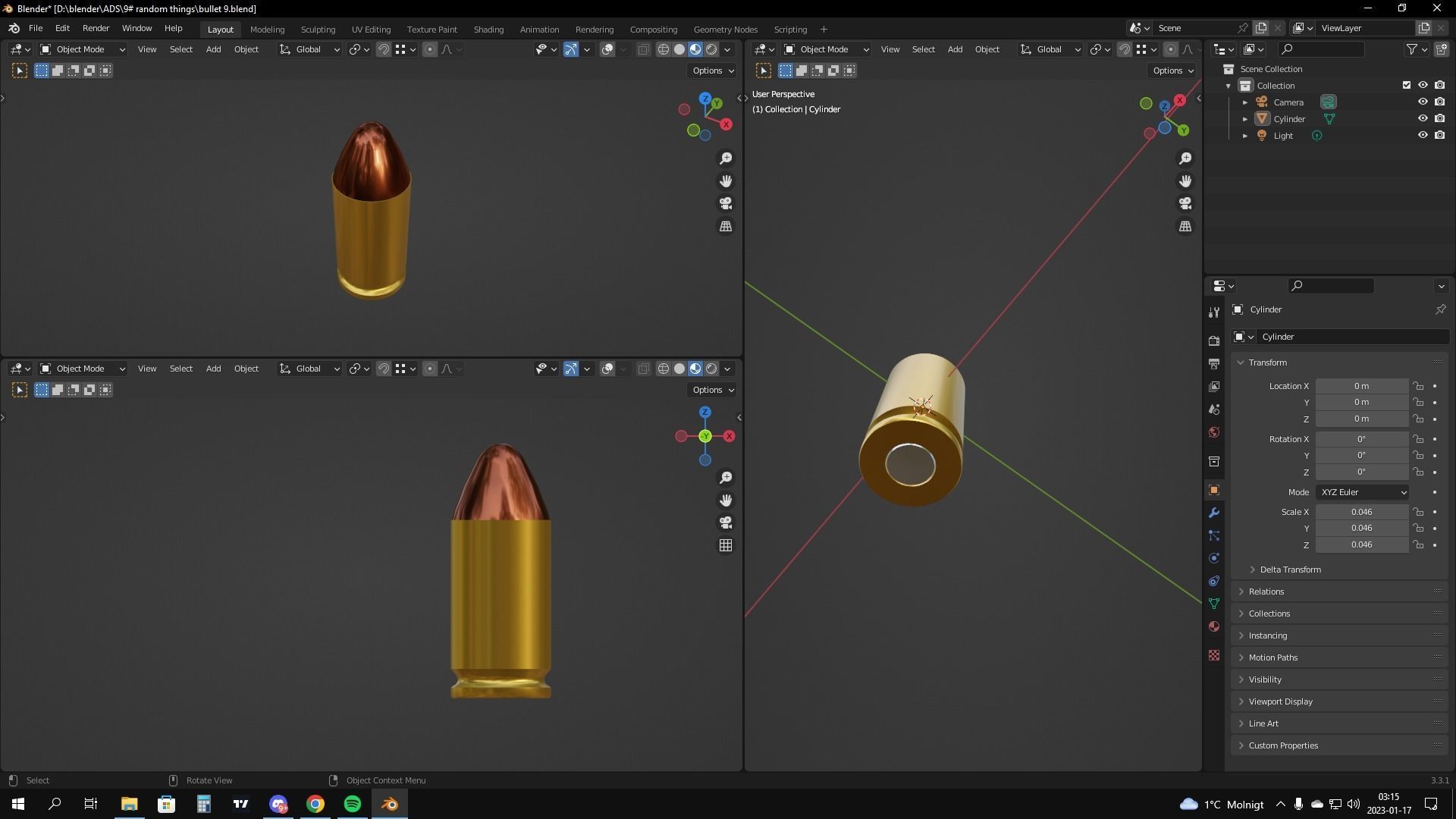 Glock 17 Low-poly 3D model_6