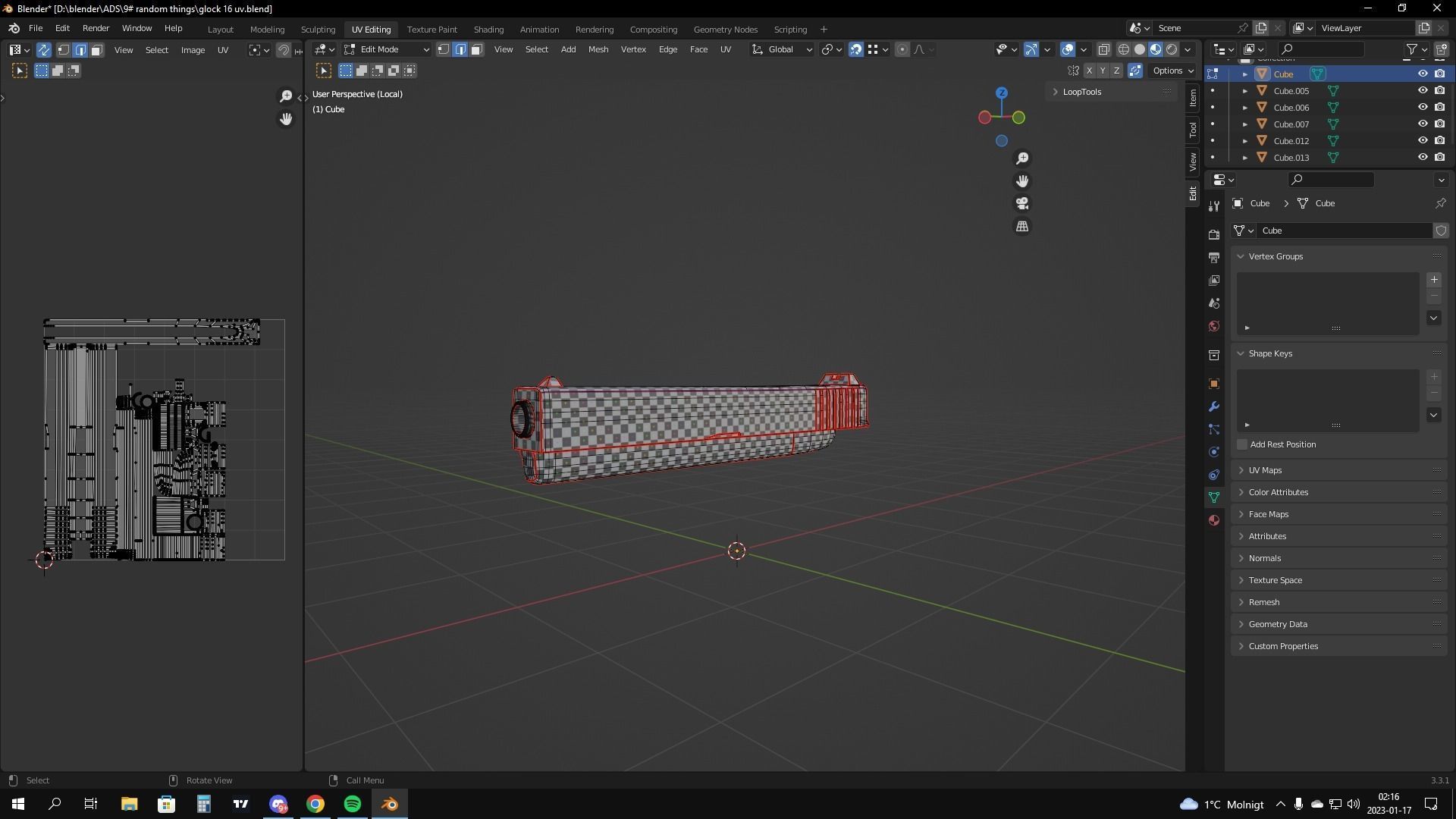 Glock 17 Low-poly 3D model_9
