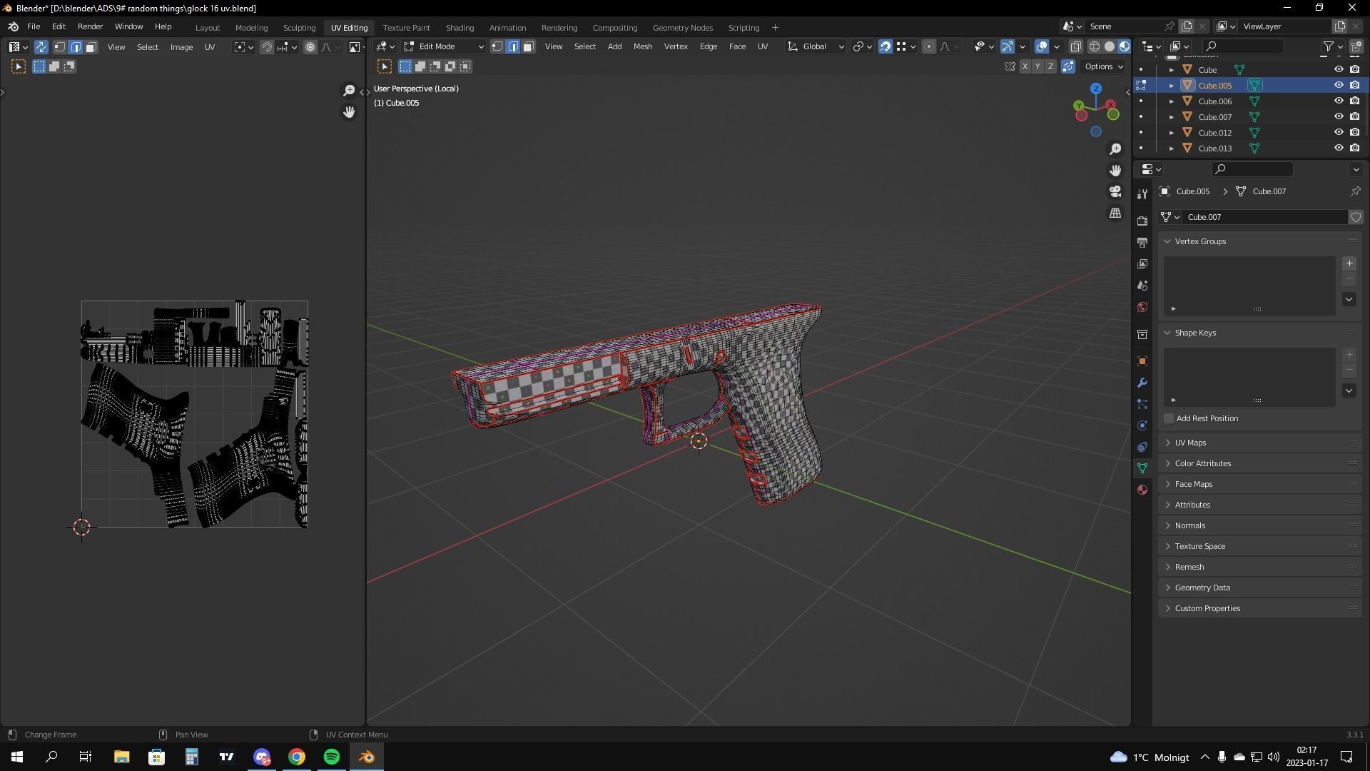 Glock 17 Low-poly 3D model_8