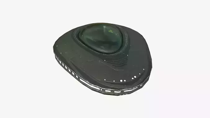 Alien Spaceship UFO C05 Dark Green - Sci Fi Spacecraft Design Low-poly 3D model