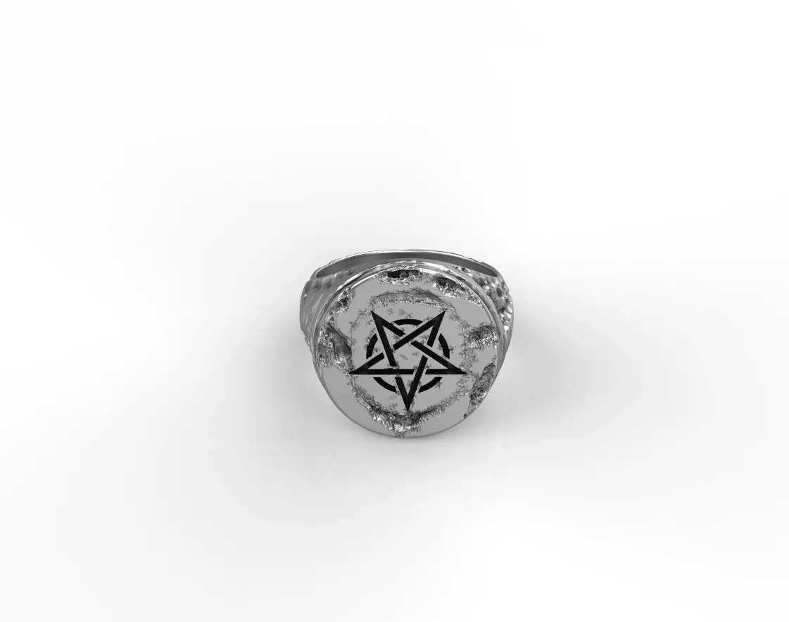 Ring Signet Pentagram 3D print model