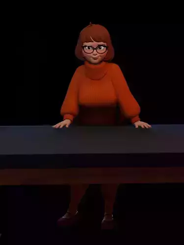 Velma person at table 3D print model