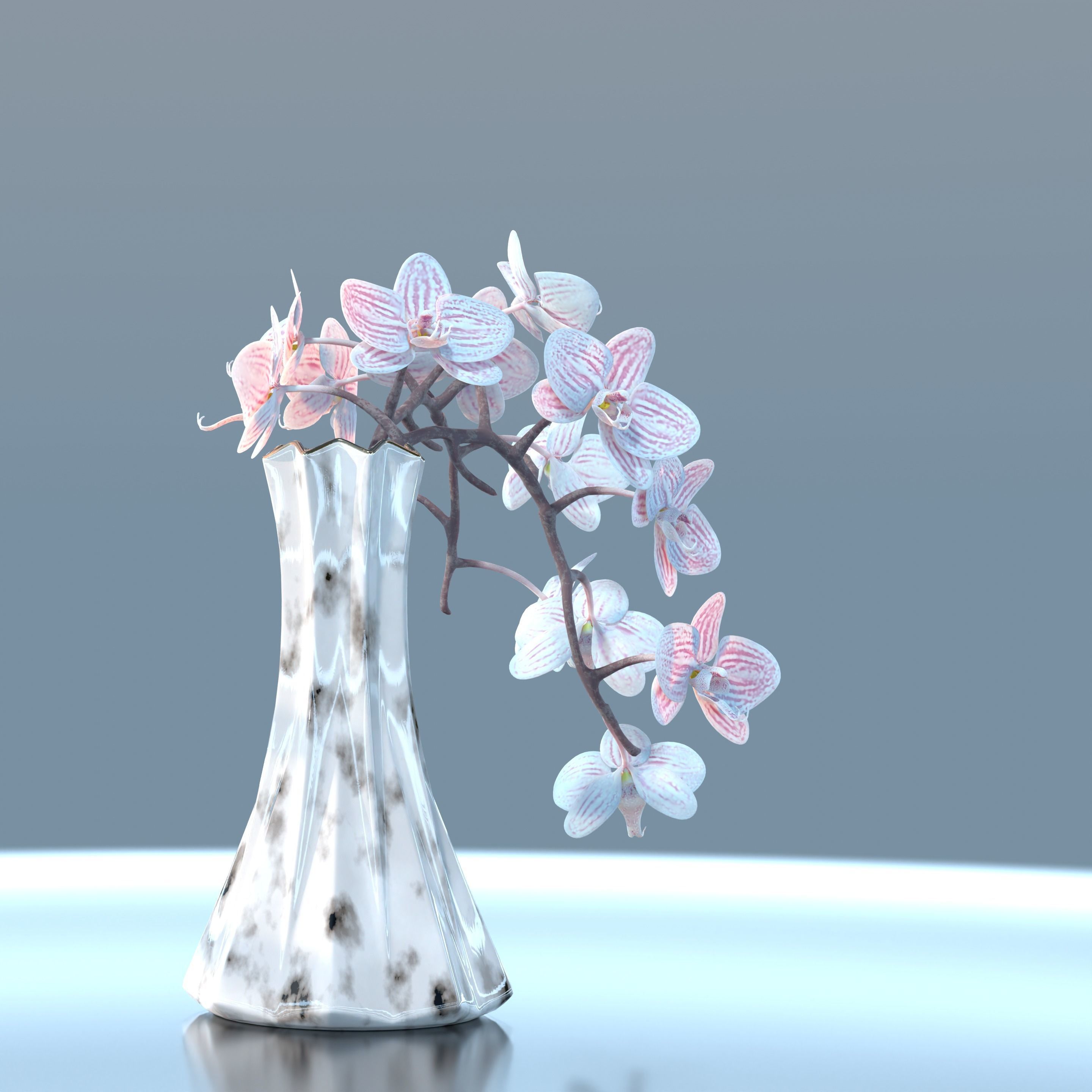 Moth Orchids Jar 3D model_4