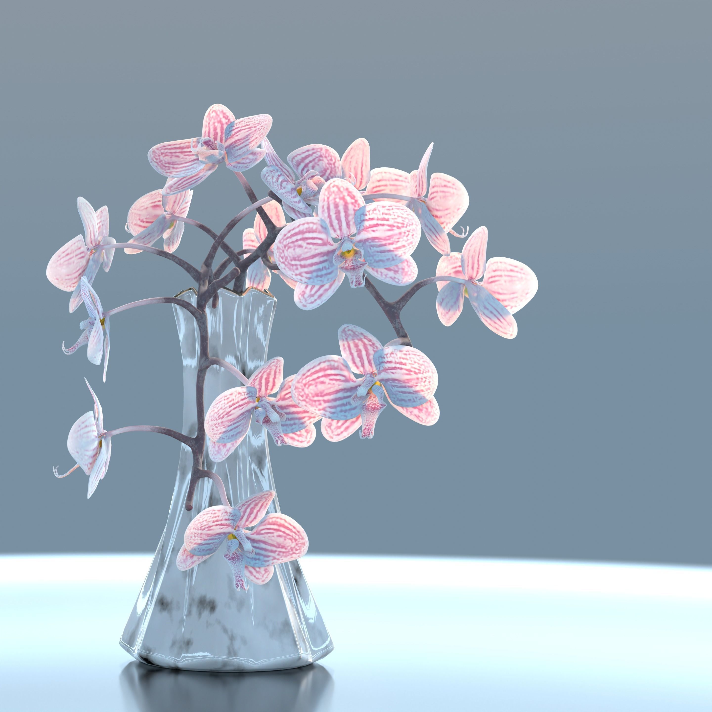 Moth Orchids Jar 3D model_10