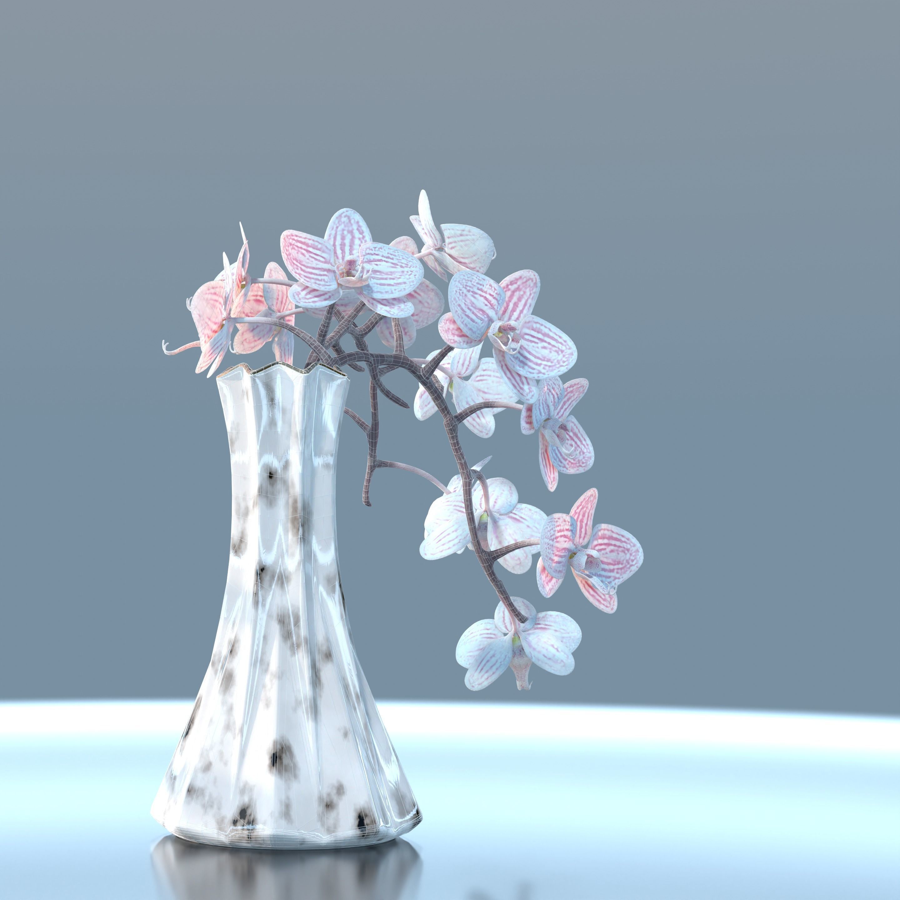Moth Orchids Jar 3D model_5