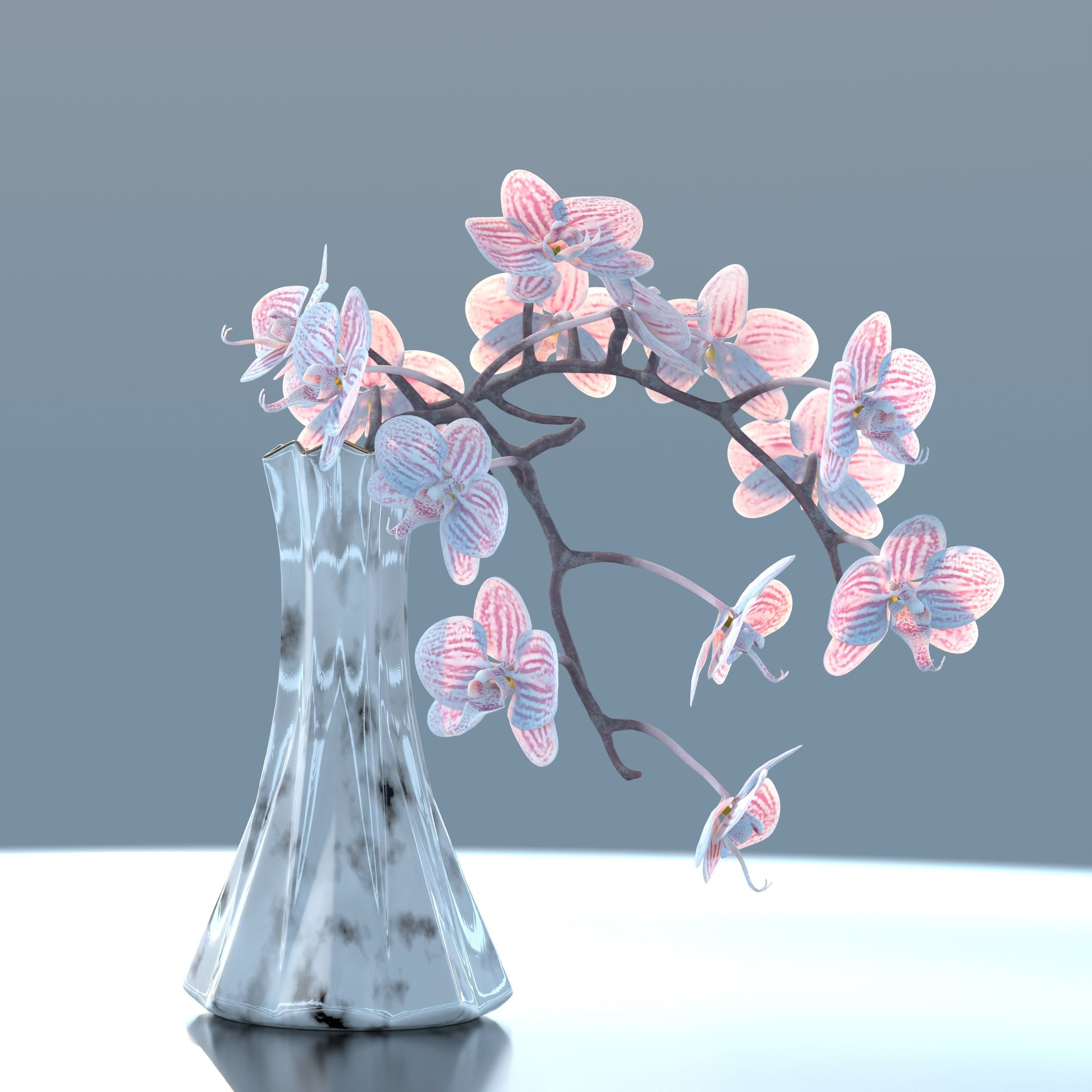 Moth Orchids Jar 3D model_8