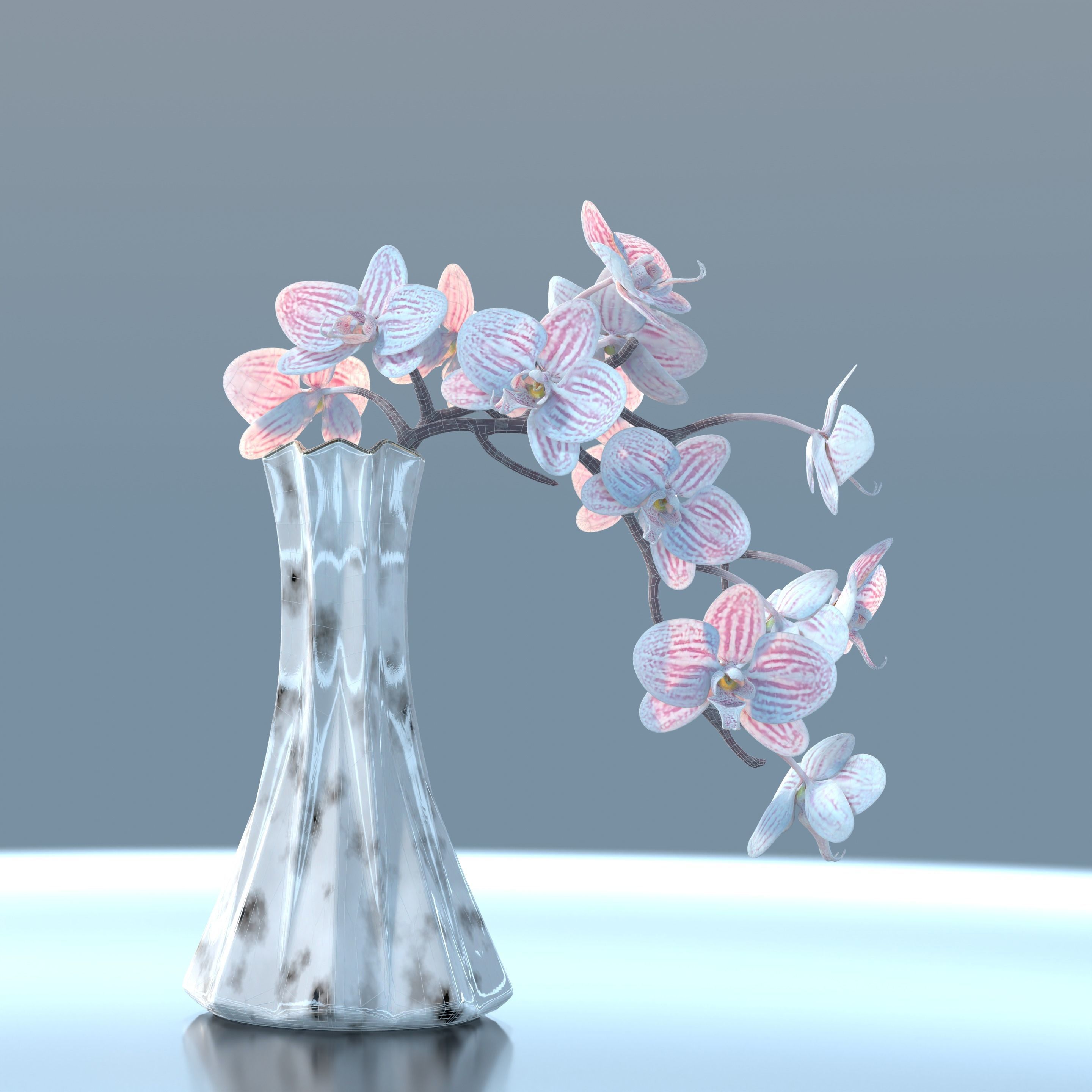 Moth Orchids Jar 3D model_7