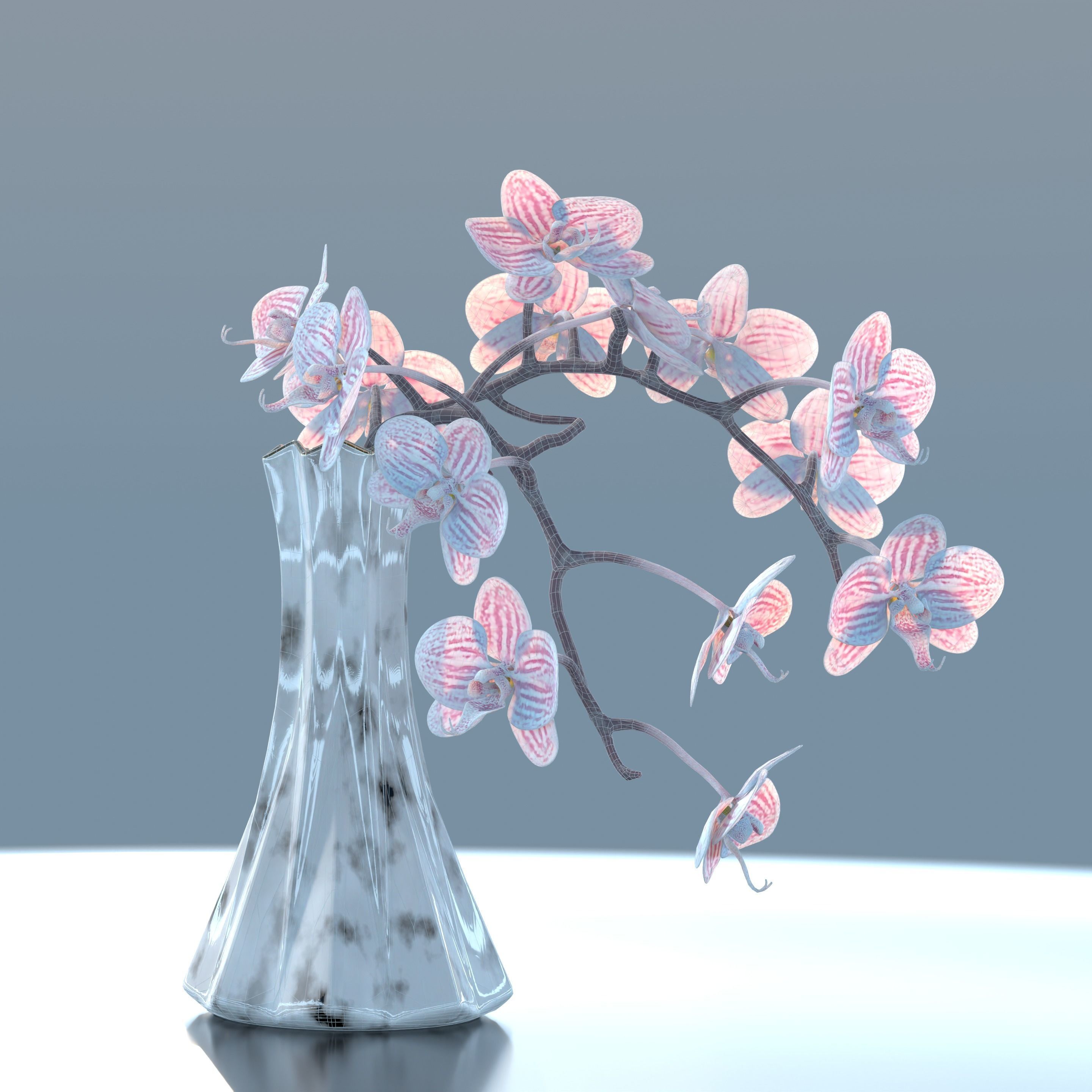 Moth Orchids Jar 3D model_9