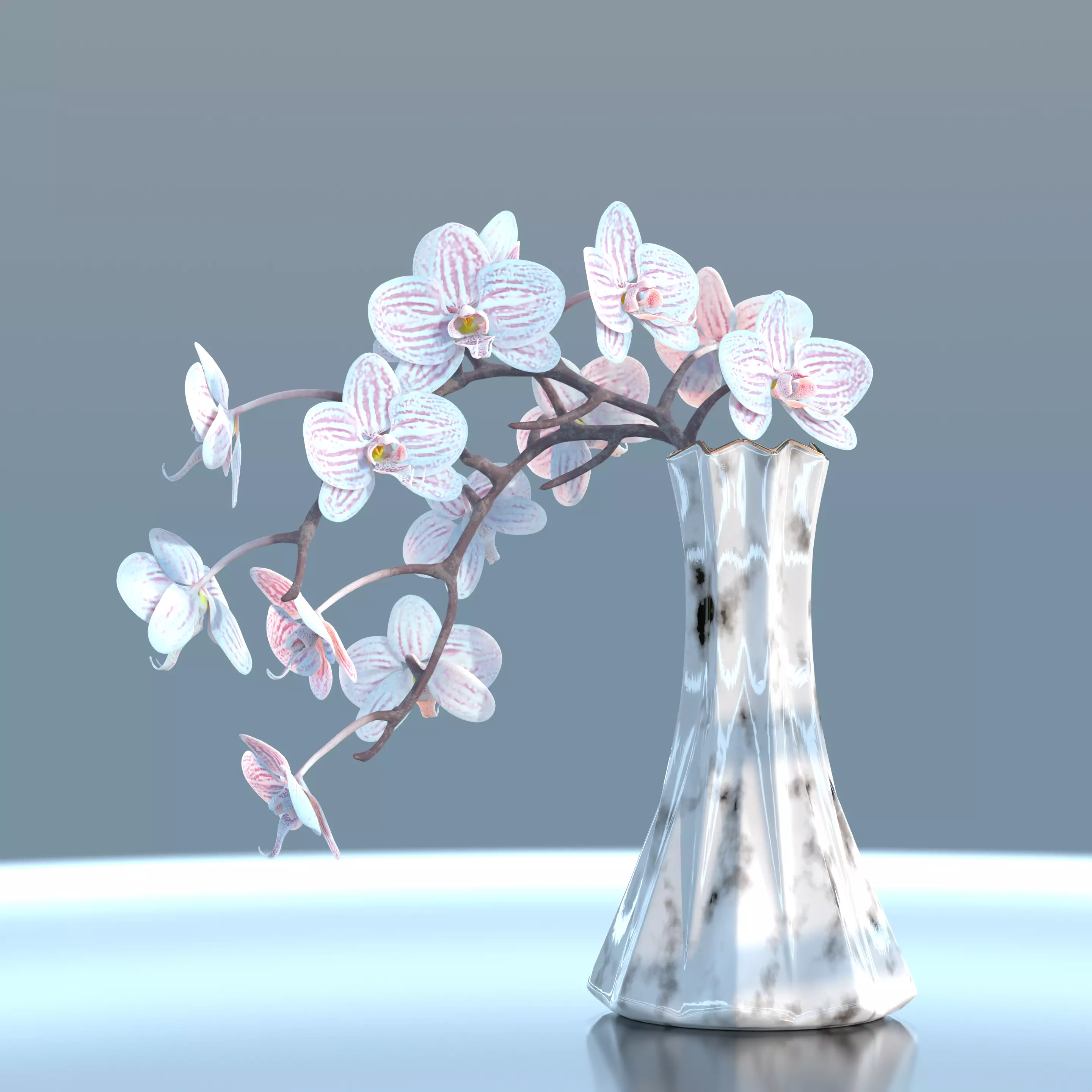 Moth Orchids Jar 3D model_0