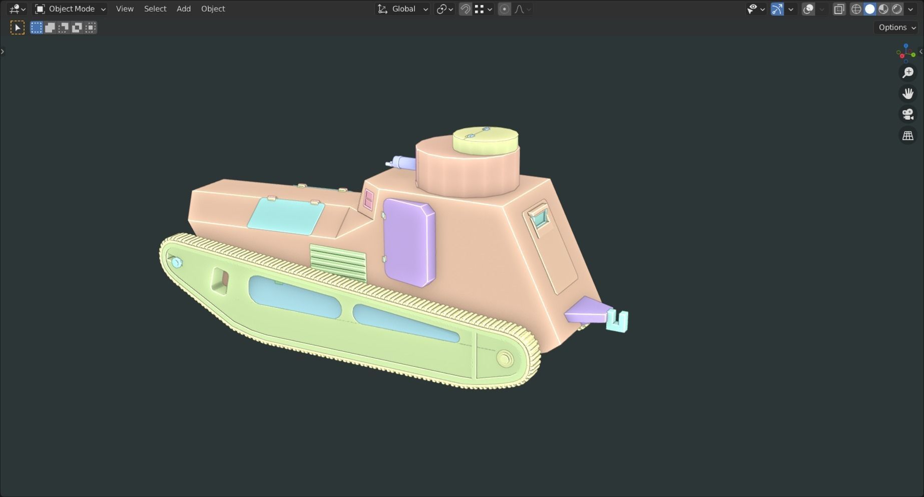 Leichter Kampfwagen II TANK BASE MESH  Low-poly 3D model_1